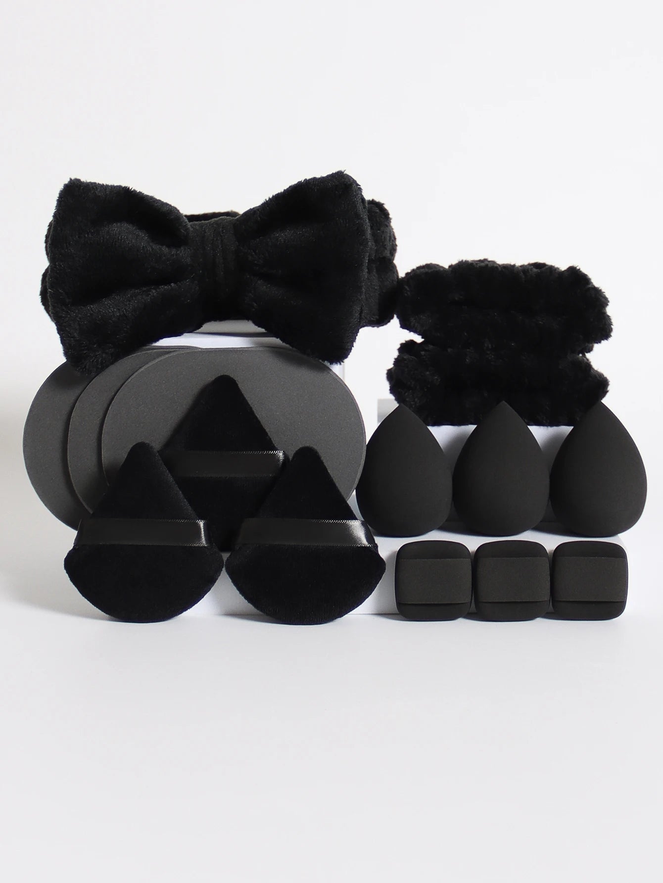 Conjunto de beleza 15 em 1 – Tiaras macias e esponjas de maquiagem