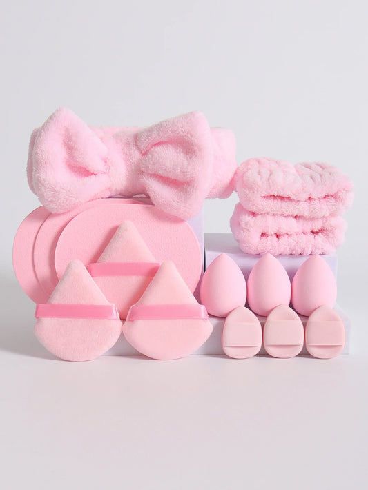 15 in 1 Beauty Set – Soft Headbands and Makeup Sponges