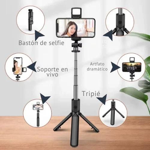 Palo de Selfie Bluetooth 3 en 1 con Trípode